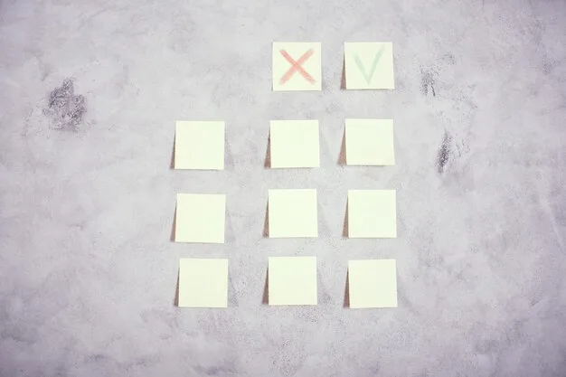 An Eisenhower Matrix with sticky notes distinguishing between urgent, not urgent, important, and not important tasks. This illustrates how to prioritize activities for efficient time management and stress reduction.