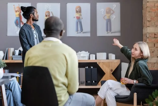 A person confidently presenting to a group, demonstrating effective communication through clear articulation and delivery.