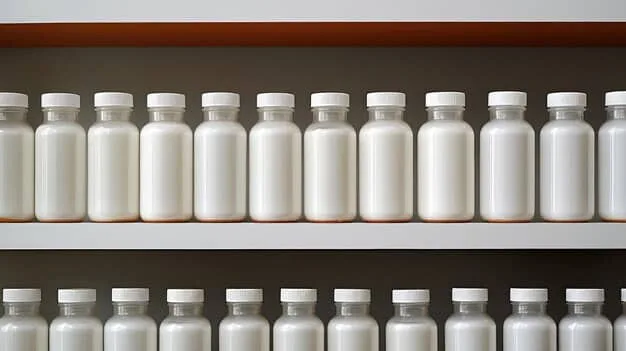 A variety of probiotic supplement bottles displayed on a shelf, with different labels, strains, and CFU counts visible. The image highlights the diverse options available in the probiotic market and the importance of choosing the right one.