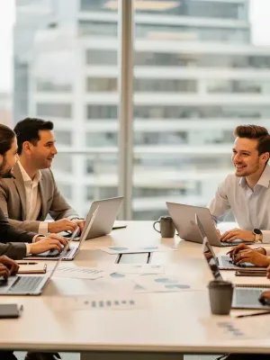 Professionals cultivating resilience in a modern American workplace