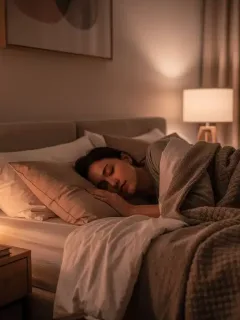 Peaceful bedroom scene illustrating deep sleep and emotional tranquility