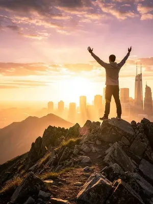 Person on mountain peak at sunrise, symbolizing mastering habits and personal growth in 90 days for 2026 in the US.