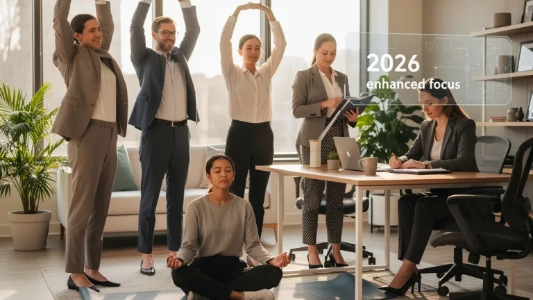U.S. professionals performing a 5-minute morning routine for enhanced focus in 2026