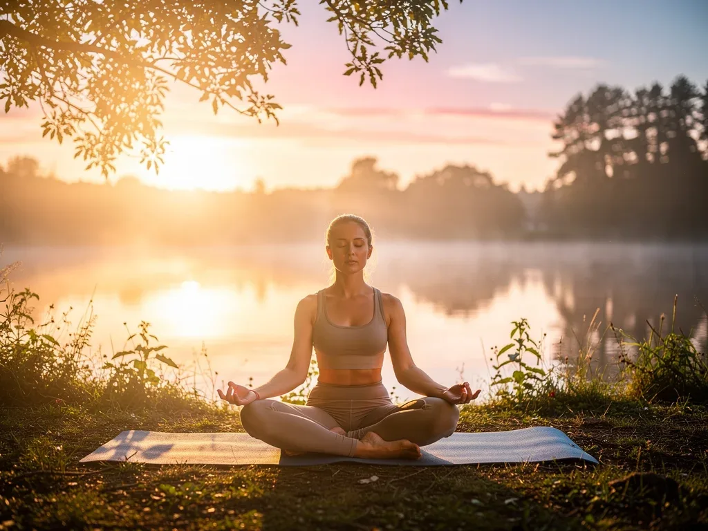 Person meditating outdoors for mental well-being