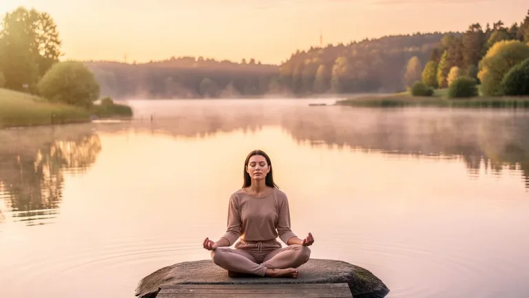Serene person meditating for mental clarity and emotional detox