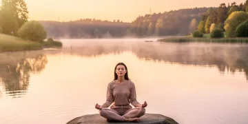 Serene person meditating for mental clarity and emotional detox