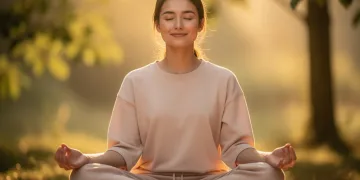 Serene person meditating, embodying emotional uplift through positive affirmations.