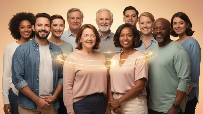 Diverse individuals demonstrating healthy emotional boundaries in a supportive setting.