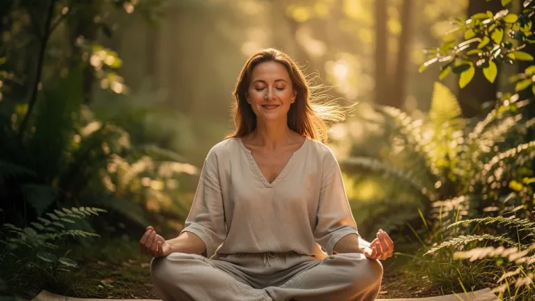 Serene person meditating, symbolizing effective anxiety management and peace.