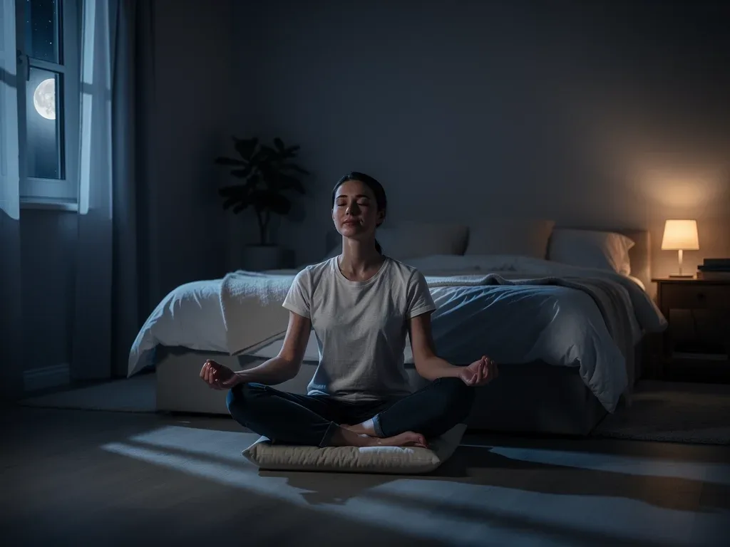 Person meditating for improved sleep and emotional health