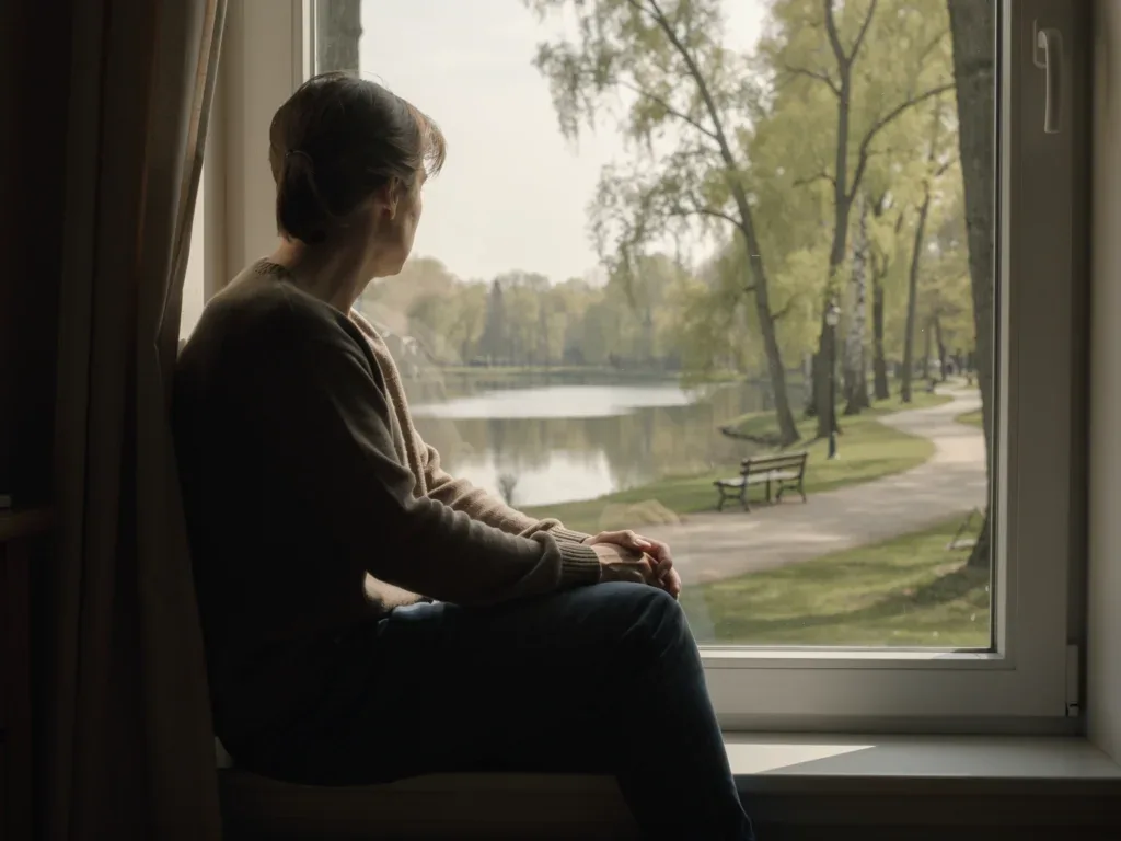 Person spending quiet time in nature while coping with grief and loss
