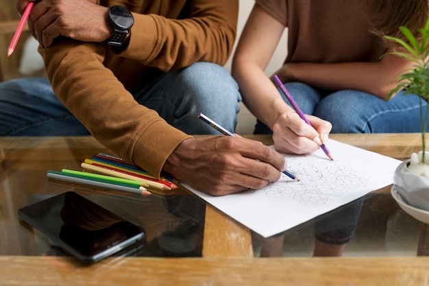 A person writing in a journal, surrounded by colorful pens and a calendar marked with 