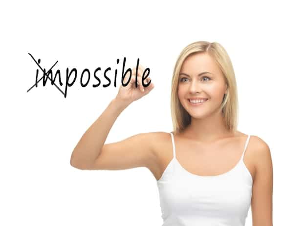 A person smiling and looking confident, surrounded by positive affirmations written in a vibrant and uplifting style. Examples include: 