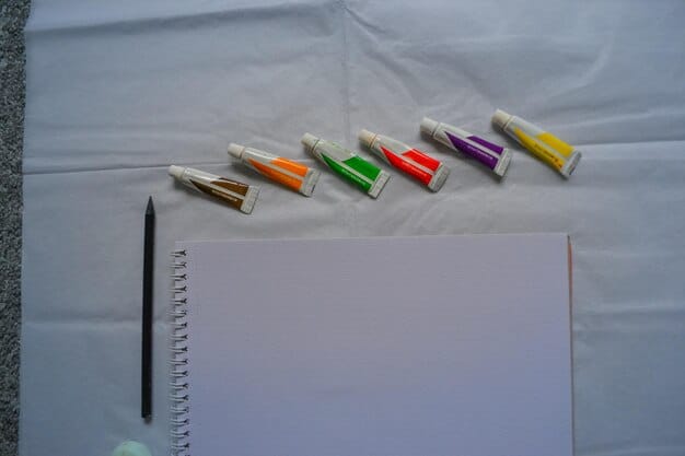 A close-up shot of different colored pens lying on an open journal, with handwritten notes and doodles visible on the pages. The focus is on the creative and expressive aspect of journaling.