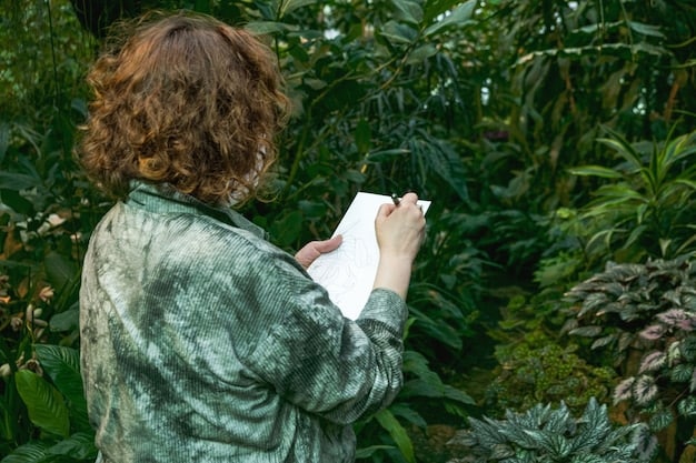 A person writing in a journal outdoors, surrounded by nature, symbolizing reflection and introspection.