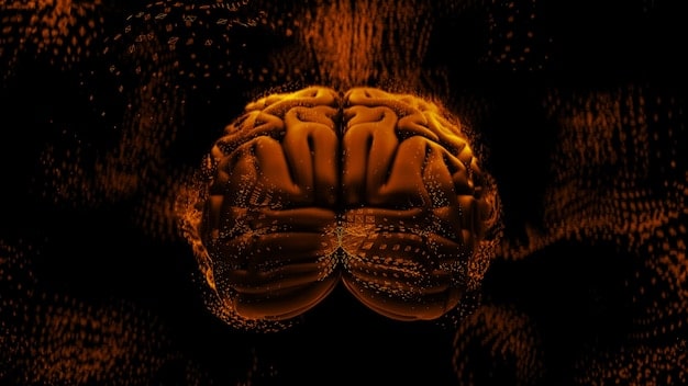 A close-up photo of a brain with synapses firing, illuminated with a warm glow, visually representing neuroplasticity and the ability to learn and grow.