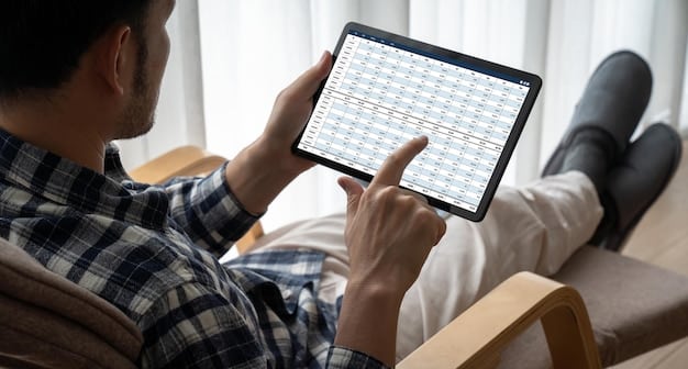 A person filling out a habit tracker on a tablet, with visible progress bars and checkmarks. The focus is on visually tracking progress and celebrating small wins.