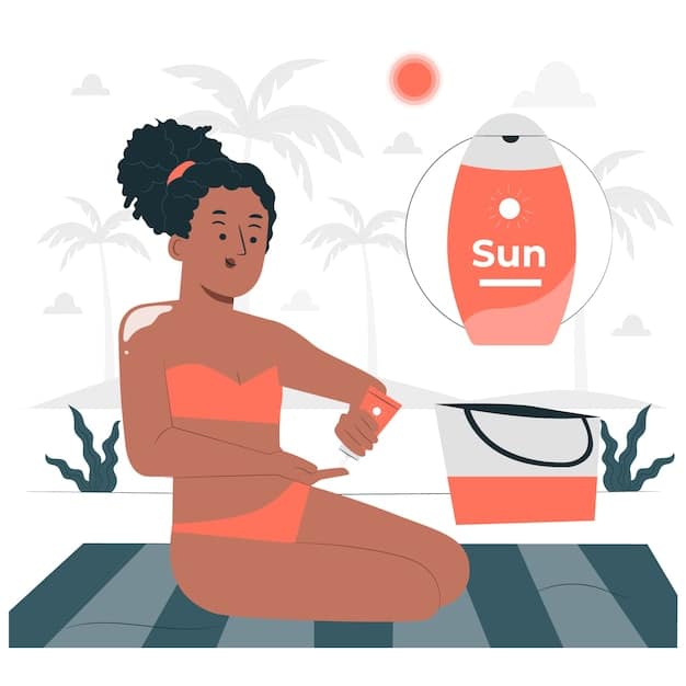 A person applying sunscreen on their arm while sitting in the sun. The image should convey the importance of sun protection even while trying to get vitamin D.