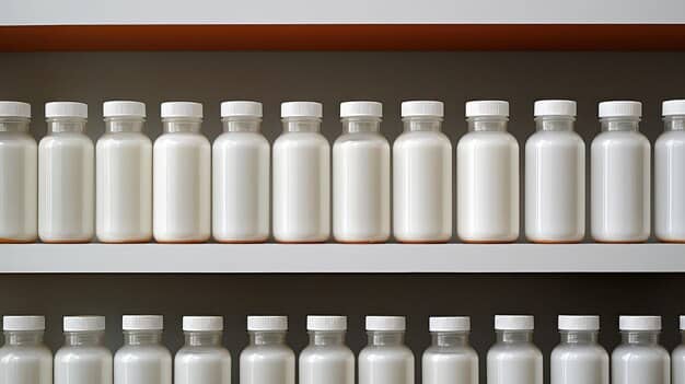 A variety of probiotic supplement bottles displayed on a shelf, with different labels, strains, and CFU counts visible. The image highlights the diverse options available in the probiotic market and the importance of choosing the right one.