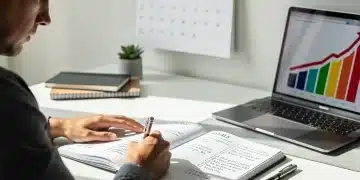 Detailed plan for setting achievable goals in 2026, illustrating a person writing in a planner with a 2026 calendar.