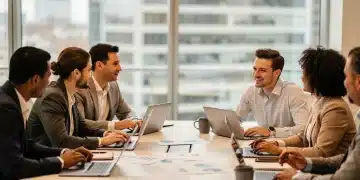 Professionals cultivating resilience in a modern American workplace
